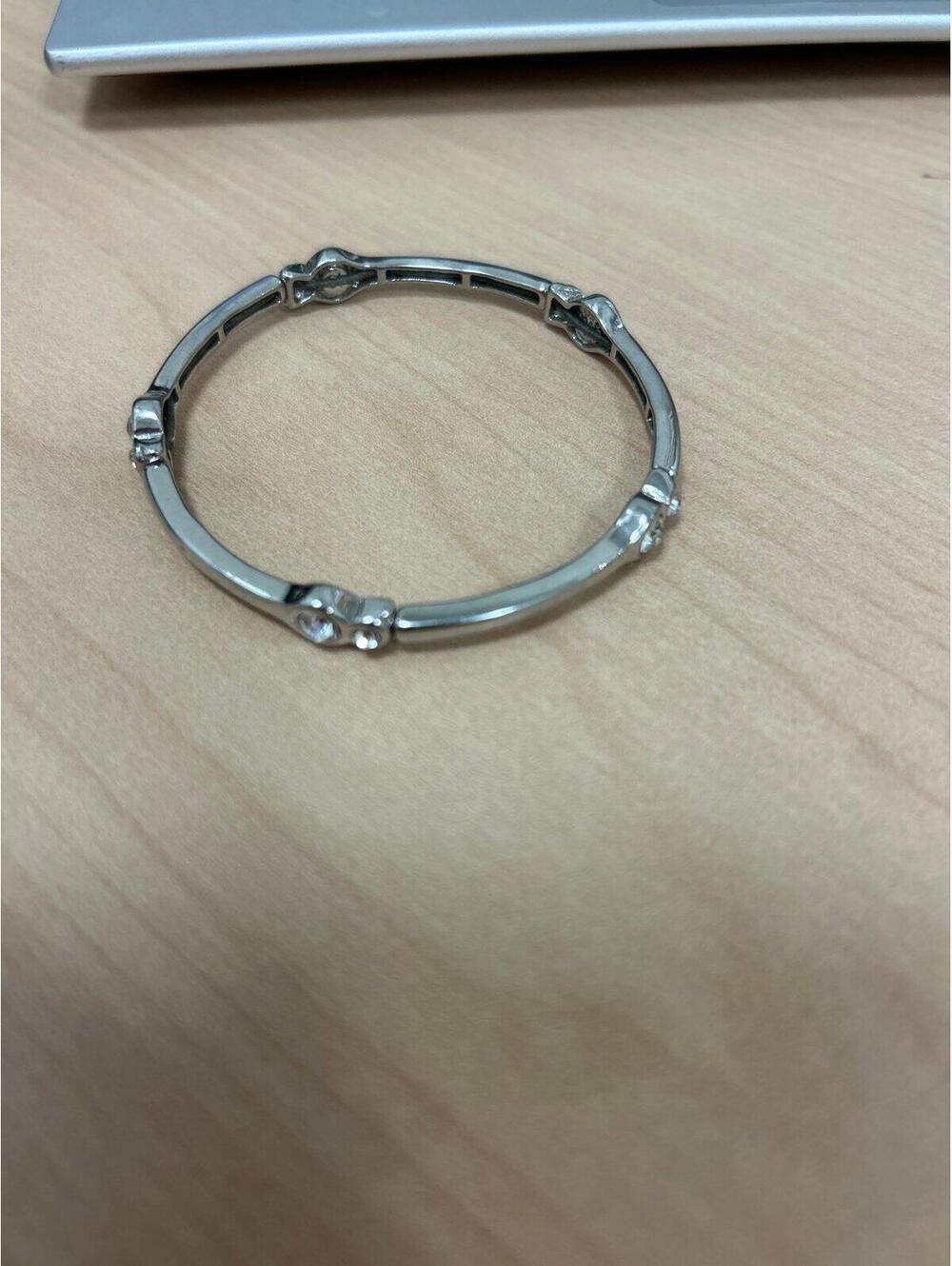 Lia Sophia Flirty Silver and Rhinestone Stretch Bracelet